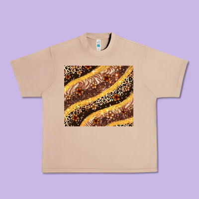 Melanin Leopard Glitter Urban Heavy Tee Designed By Zillion Design Studio