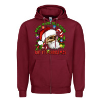 When You're Dead Inside But It's Christmas Hippie Skeleton Santa Zipper Hoodie | Teevron