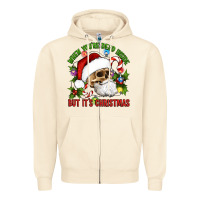 Sandshell When You're Dead Inside But It's Christmas Hippie Skeleton Santa Zipper Hoodie - Artiststas