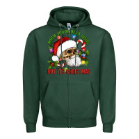 Sports Green When You're Dead Inside But It's Christmas Hippie Skeleton Santa Zipper Hoodie - Artiststas