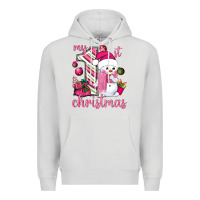 Dove Grey My 1st. pink Christmas with cute snowman Premium Hoodie - NancyCooperArtShop