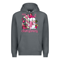 Rock My 1st. pink Christmas with cute snowman Premium Hoodie - NancyCooperArtShop