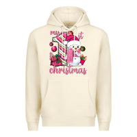 Sandshell My 1st. pink Christmas with cute snowman Premium Hoodie - NancyCooperArtShop