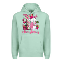 Seafoam My 1st. pink Christmas with cute snowman Premium Hoodie - NancyCooperArtShop