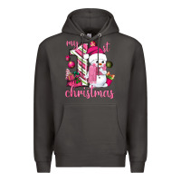 Smoke My 1st. pink Christmas with cute snowman Premium Hoodie - NancyCooperArtShop