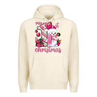 Tofu My 1st. pink Christmas with cute snowman Premium Hoodie - NancyCooperArtShop