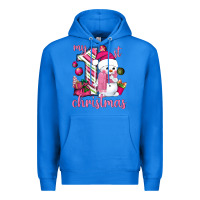 True Royal My 1st. pink Christmas with cute snowman Premium Hoodie - NancyCooperArtShop