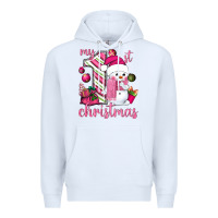 White My 1st. pink Christmas with cute snowman Premium Hoodie - NancyCooperArtShop