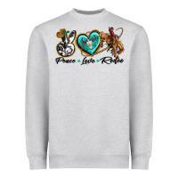 Heather Grey peace love rodeo Heavyweight Sweatshirt - texasbilliewilder
