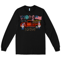 Black home of the brave Long Sleeve Tee - CowhideDigitalArt