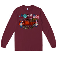 Burgundy home of the brave Long Sleeve Tee - CowhideDigitalArt