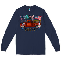 Navy home of the brave Long Sleeve Tee - CowhideDigitalArt