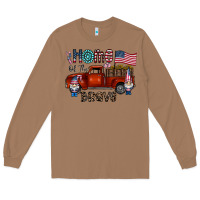 Toasted Coconut home of the brave Long Sleeve Tee - CowhideDigitalArt