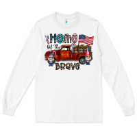 White home of the brave Long Sleeve Tee - CowhideDigitalArt