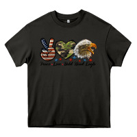 Asphalt peace love bald head eagle Heavy Core Tee - LillyAllenDesigns