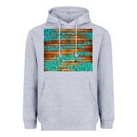 Heather Grey turquoise  leather and wooden pattern tumbler Heavyweight Hoodie - Jasminsmagicworld