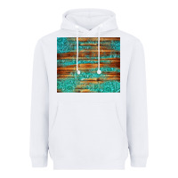 White turquoise  leather and wooden pattern tumbler Heavyweight Hoodie - Jasminsmagicworld