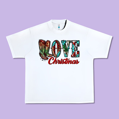 Christmas Love Boots Urban Heavy Tee Designed By Ranaportraitstore