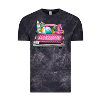 Cloud Black summer pink truck beach Vintage Tee - texasbilliewilder