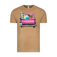 Vintage Camel summer pink truck beach Vintage Tee - texasbilliewilder