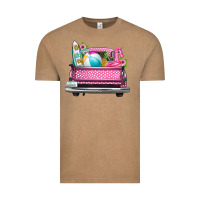 Vintage Coffee summer pink truck beach Vintage Tee - texasbilliewilder