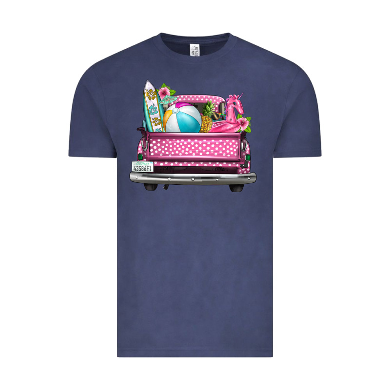 Summer Pink Truck Beach Vintage Tee by texasbilliewilder | Teevron