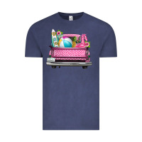 Vintage Denim summer pink truck beach Vintage Tee - texasbilliewilder