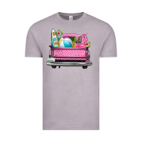 Vintage Zinc summer pink truck beach Vintage Tee - texasbilliewilder