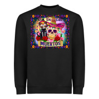 Black dia de los muertos Heavyweight Sweatshirt - Zillion Design Studio