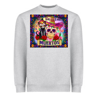 Heather Grey dia de los muertos Heavyweight Sweatshirt - Zillion Design Studio