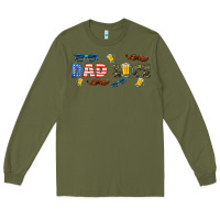 Army Green dad life  libbey glass Long Sleeve Tee - HRA Design Shop