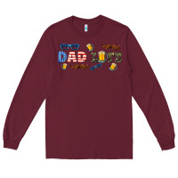 Burgundy dad life  libbey glass Long Sleeve Tee - HRA Design Shop