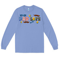 Colony Blue dad life  libbey glass Long Sleeve Tee - HRA Design Shop