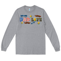 Heather Grey dad life  libbey glass Long Sleeve Tee - HRA Design Shop
