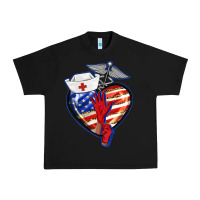 Black patriotic nurse love Urban Heavy Tee - BarkalooDesign