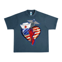 Midnight Navy patriotic nurse love Urban Heavy Tee - BarkalooDesign