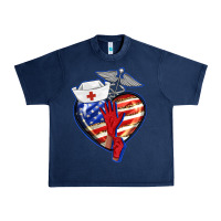 Navy patriotic nurse love Urban Heavy Tee - BarkalooDesign