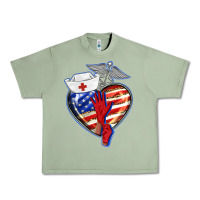 Patriotic Nurse Love Urban Heavy Tee | Teevron