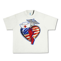 Pistachio patriotic nurse love Urban Heavy Tee - BarkalooDesign