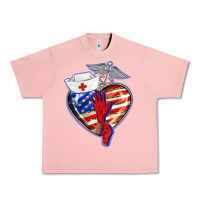 Salmon patriotic nurse love Urban Heavy Tee - BarkalooDesign