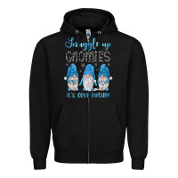 Black snuggle up gnomies it's cold outside Zipper Hoodie - JahusDesignShop