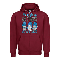 Burgundy snuggle up gnomies it's cold outside Zipper Hoodie - JahusDesignShop
