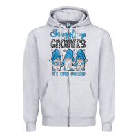 Heather Grey snuggle up gnomies it's cold outside Zipper Hoodie - JahusDesignShop