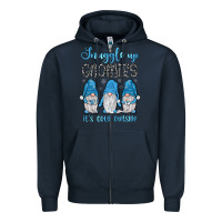 Navy snuggle up gnomies it's cold outside Zipper Hoodie - JahusDesignShop