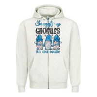 Oatmeal Heather snuggle up gnomies it's cold outside Zipper Hoodie - JahusDesignShop