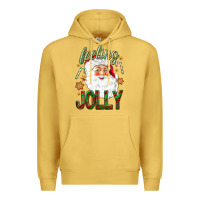 Antique Gold Feeling Jolly with Santa Premium Hoodie - NancyCooperArtShop
