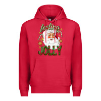 Cardinal Feeling Jolly with Santa Premium Hoodie - NancyCooperArtShop