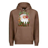 Chestnut Feeling Jolly with Santa Premium Hoodie - NancyCooperArtShop