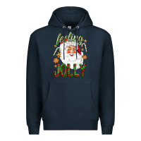Navy Feeling Jolly with Santa Premium Hoodie - NancyCooperArtShop