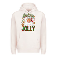 Pale Pink Feeling Jolly with Santa Premium Hoodie - NancyCooperArtShop